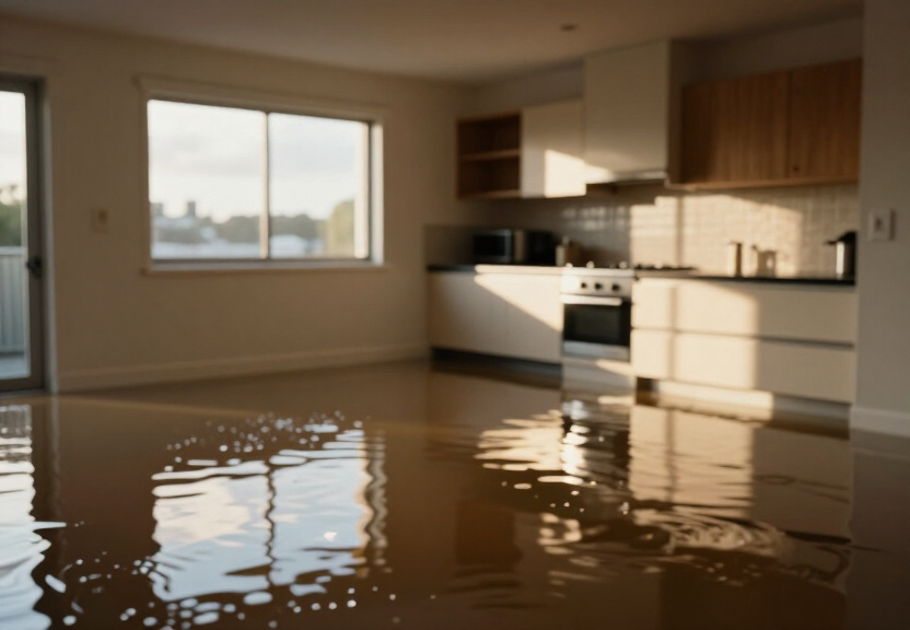 Flooded retail store in Chatswood before restoration